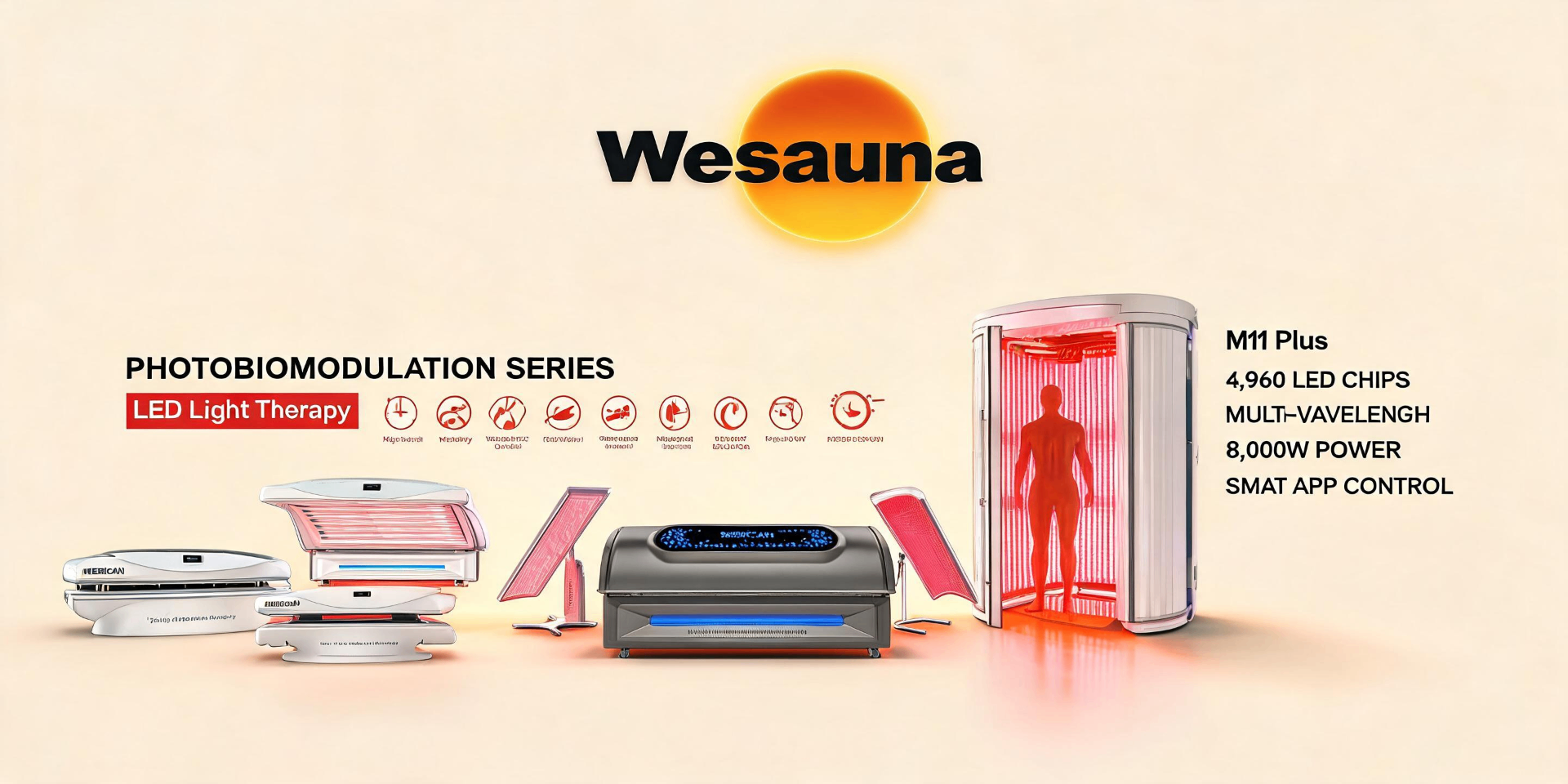 Wesauna W-series photobiomodulation lineup