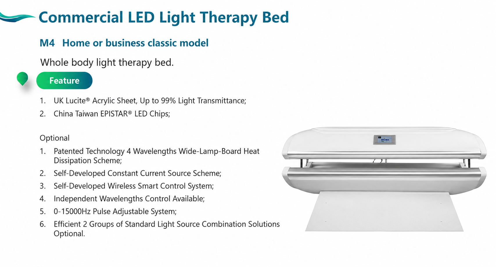 Wesauna M4 — Compact commercial bed.